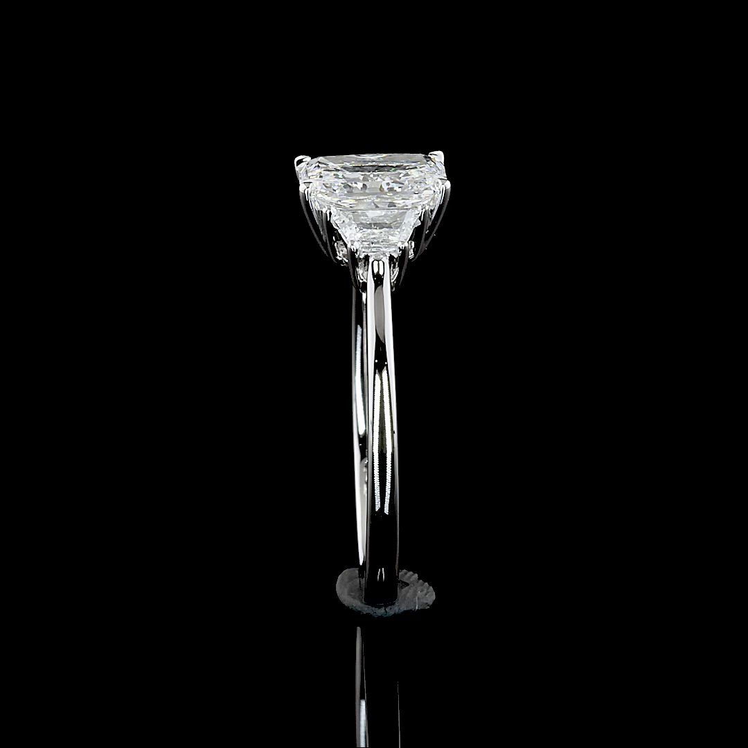 1.34 CT Radiant Lab Grown Diamond Engagement Ring in 14K White Gold