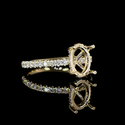 1.5 CT Oval Lab Grown Diamond Engagement Ring in 14K Yellow Gold
