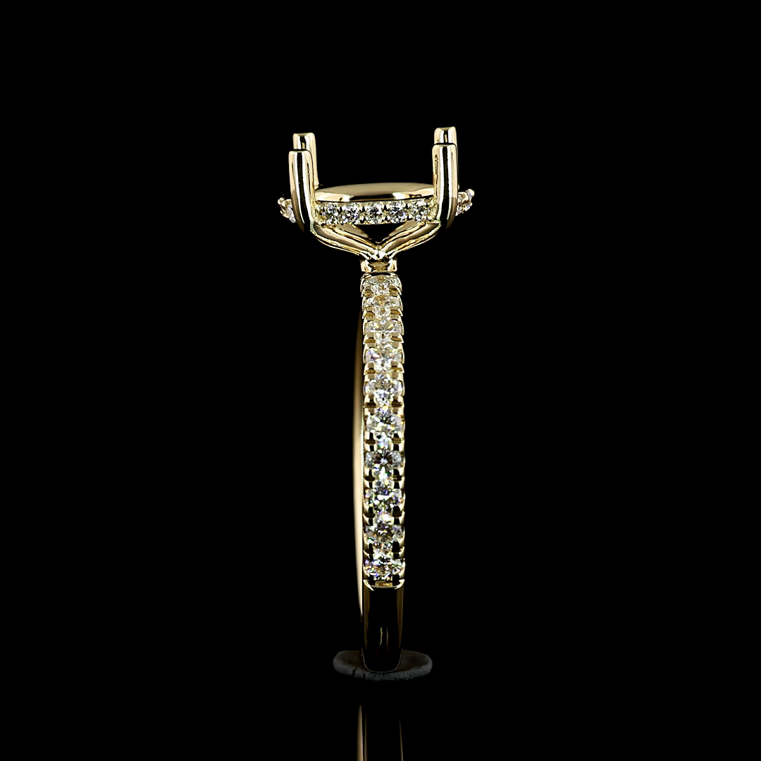 1.5 CT Oval Lab Grown Diamond Engagement Ring in 14K Yellow Gold – side view