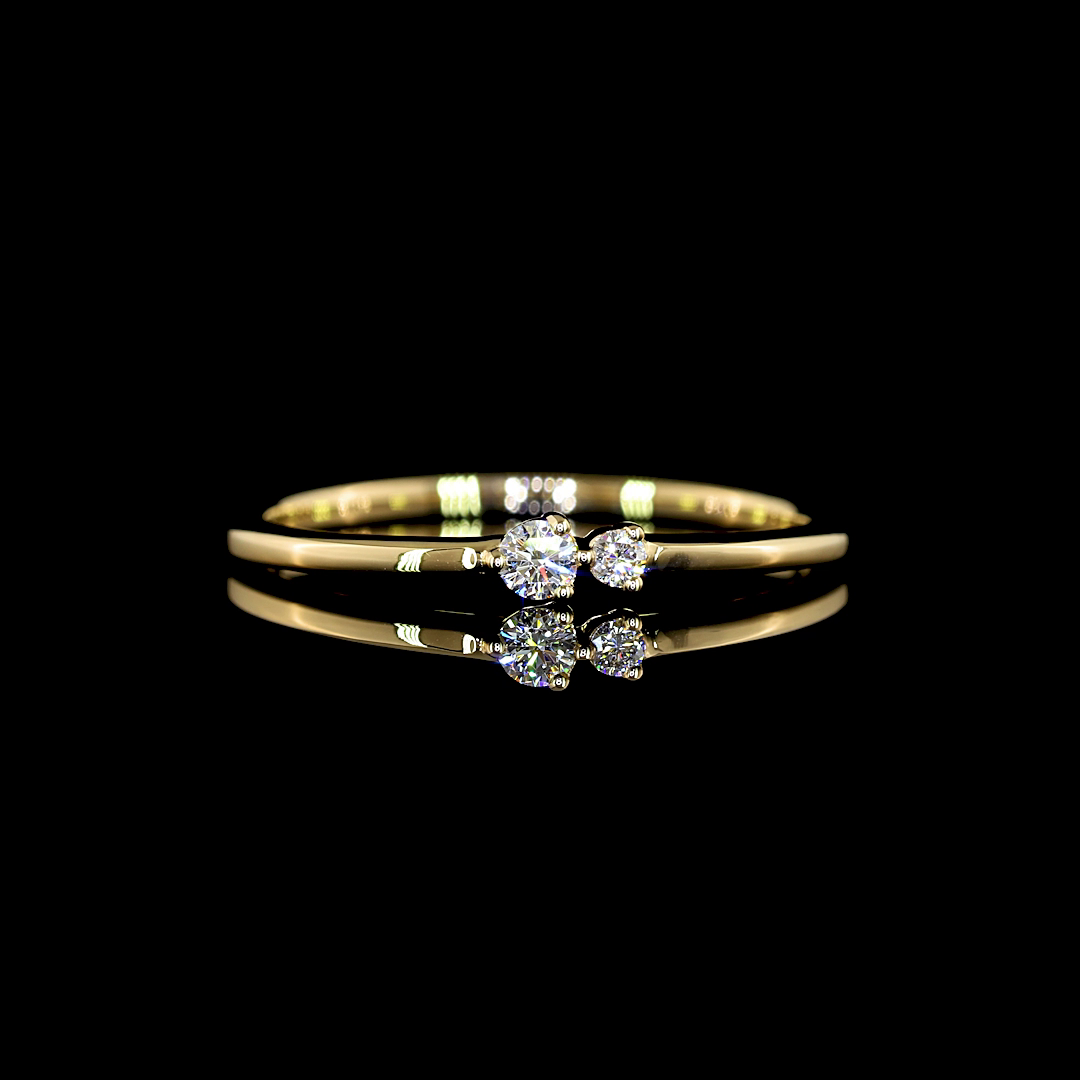 0.07 CT Round Lab Grown Diamond Solitaire Ring in 14K Yellow Gold