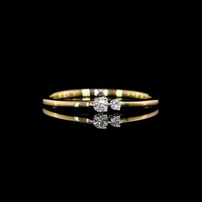 0.07 CT Round Lab Grown Diamond Solitaire Ring in 14K Yellow Gold