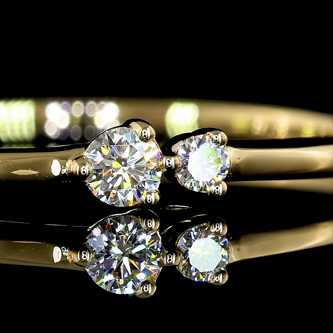 0.07 CT Round Lab Grown Diamond Solitaire Ring in 14K Yellow Gold