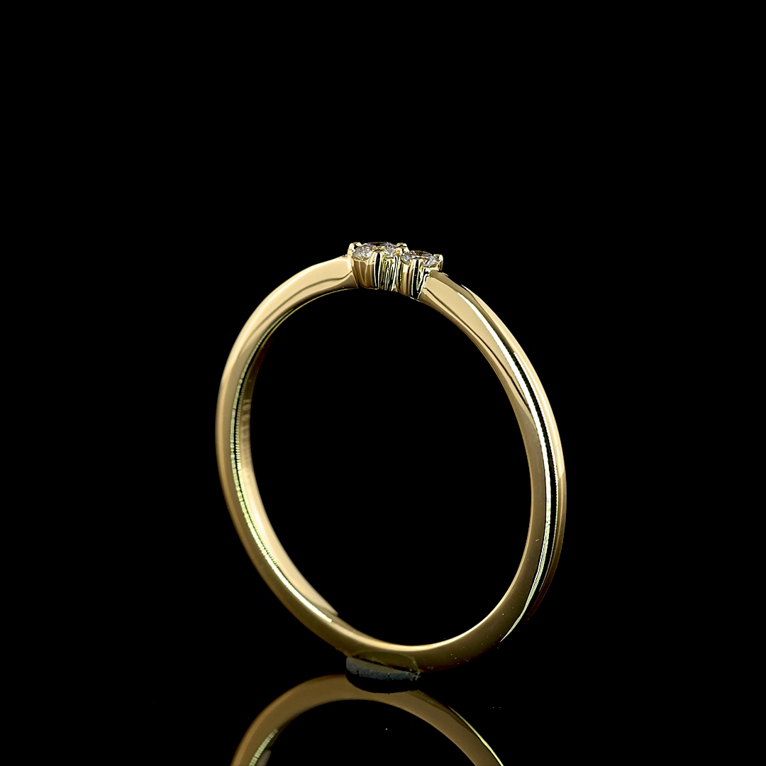 0.07 CT Round Lab Grown Diamond Solitaire Ring in 14K Yellow Gold