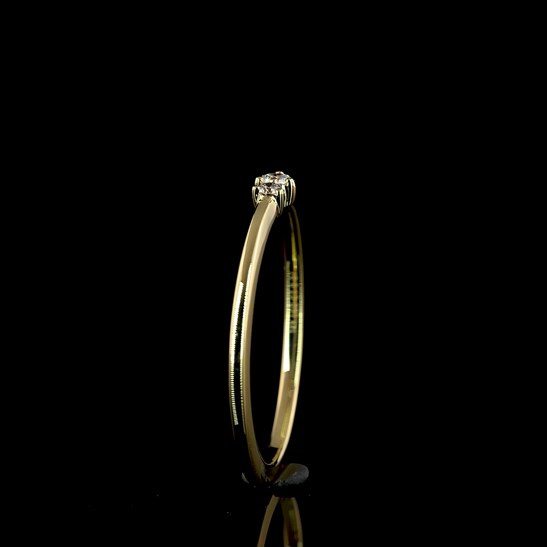 0.07 CT Round Lab Grown Diamond Solitaire Ring in 14K Yellow Gold