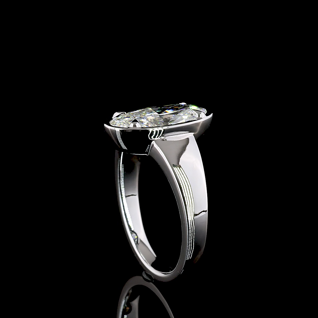 2.12 CT Oval Lab Grown Diamond Engagement Ring in 14K White Gold