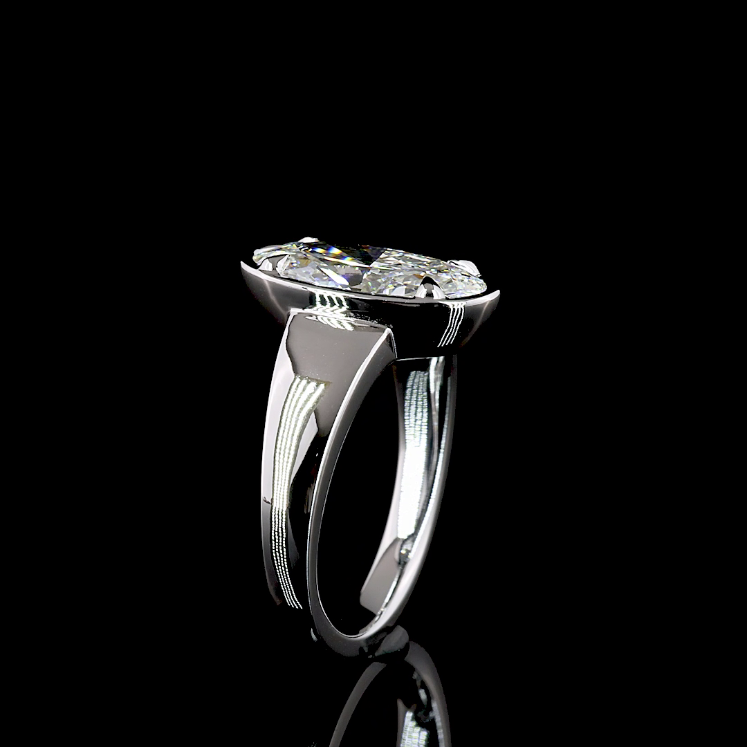 2.12 CT Oval Lab Grown Diamond Engagement Ring in 14K White Gold