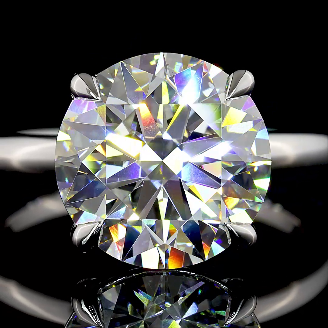 5.15 CT Round Lab Grown Diamond Engagement Ring in 14K White Gold