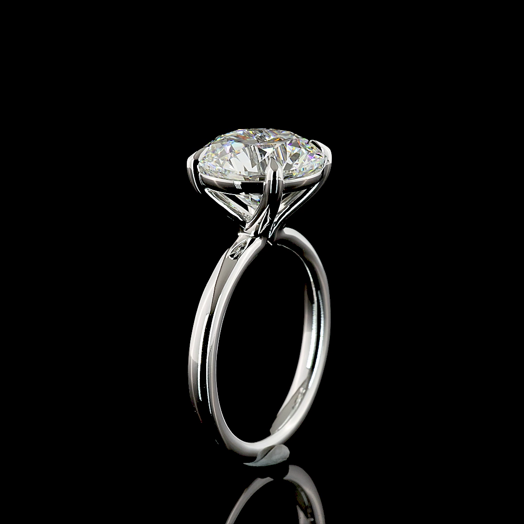 5.15 CT Round Lab Grown Diamond Engagement Ring in 14K White Gold