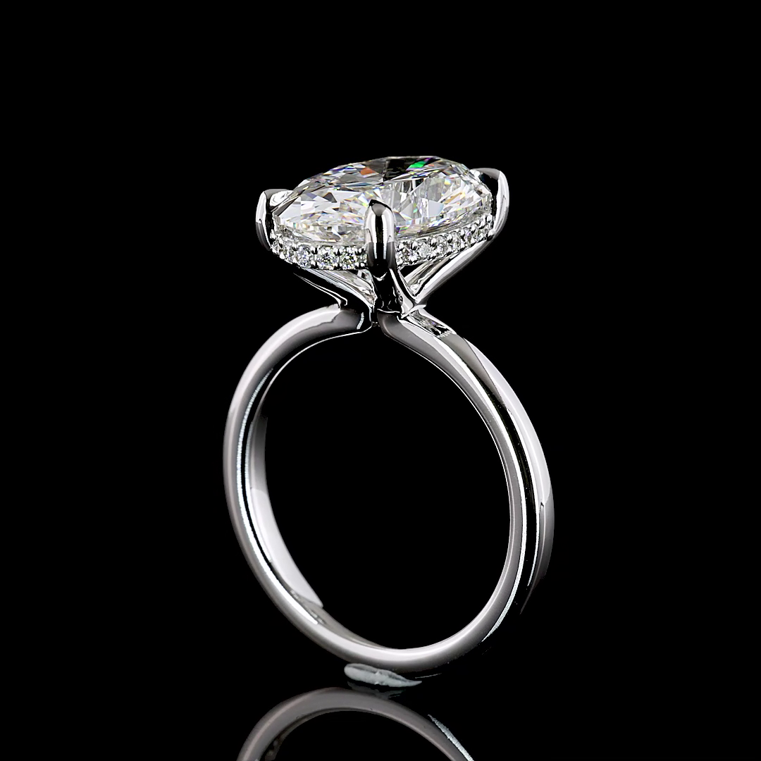 5.8 CT Oval Lab Grown Diamond Engagement Ring in 14K White Gold
