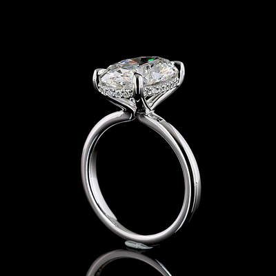 5.8 CT Oval Lab Grown Diamond Engagement Ring in 14K White Gold