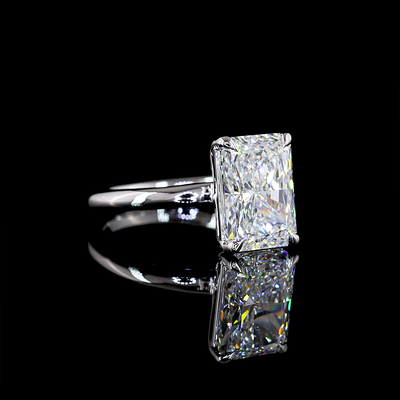 4.03 CT Radiant Lab Grown Diamond Engagement Ring in 14K White Gold