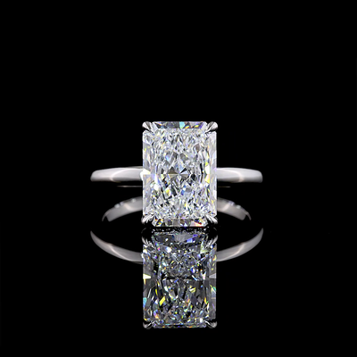 4.16 CT Radiant Lab Grown Diamond Engagement Ring in 14K White Gold