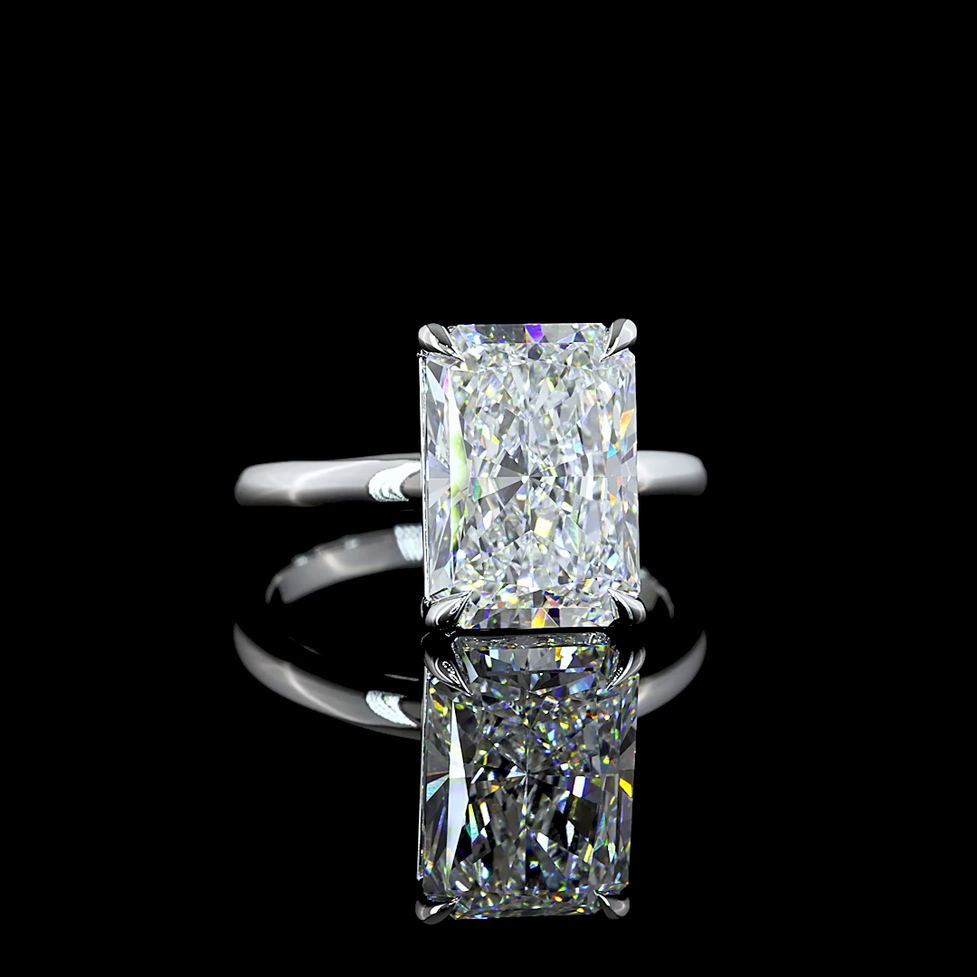 5.08 CT Radiant Lab Grown Diamond Engagement Ring in 14K White Gold