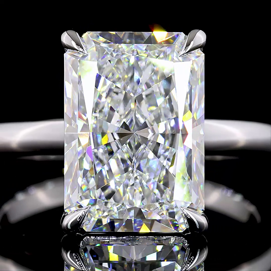 5.08 CT Radiant Lab Grown Diamond Engagement Ring in 14K White Gold