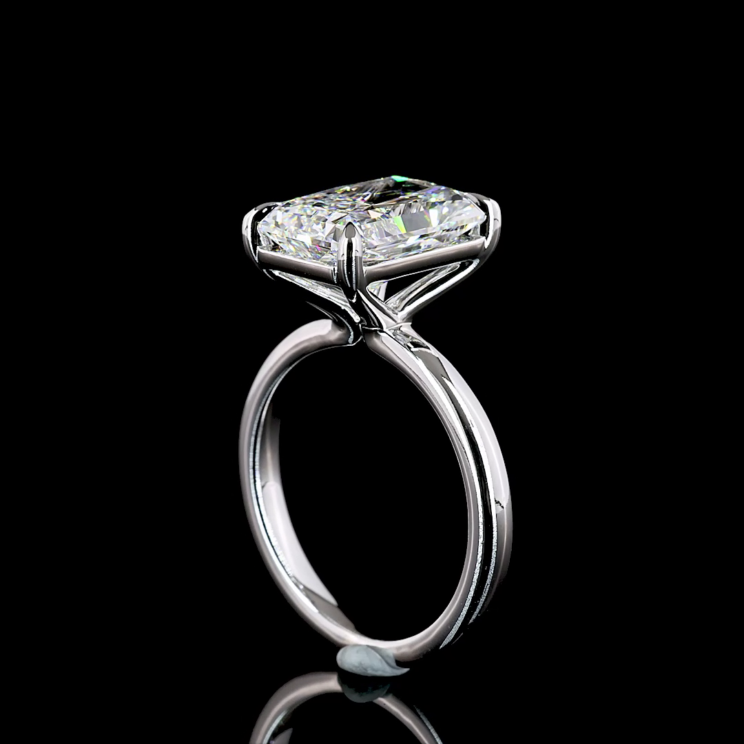 5.08 CT Radiant Lab Grown Diamond Engagement Ring in 14K White Gold