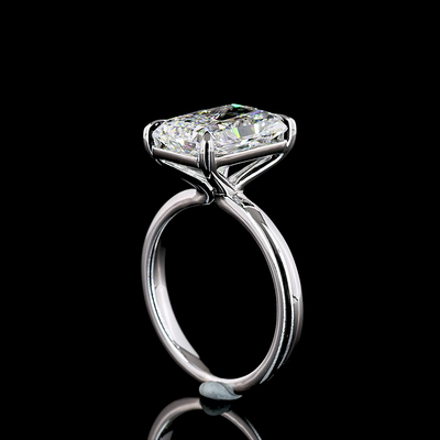 5.08 CT Radiant Lab Grown Diamond Engagement Ring in 14K White Gold