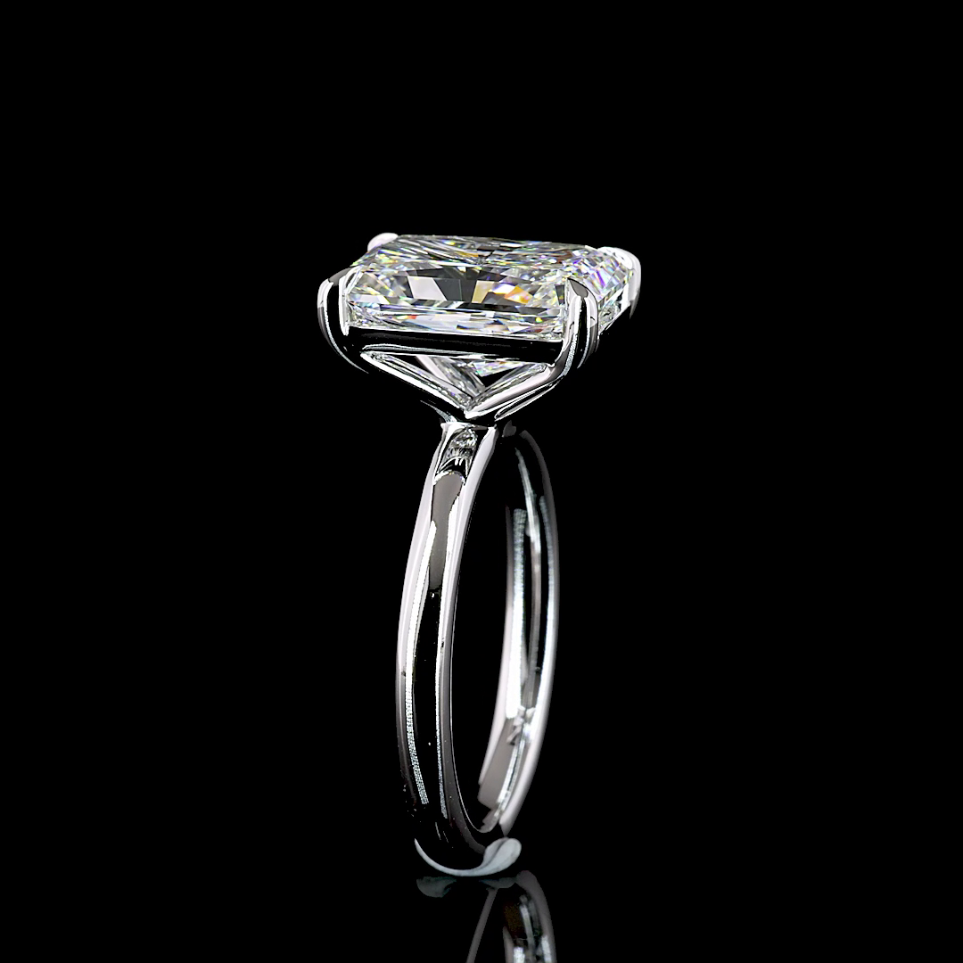 5.08 CT Radiant Lab Grown Diamond Engagement Ring in 14K White Gold