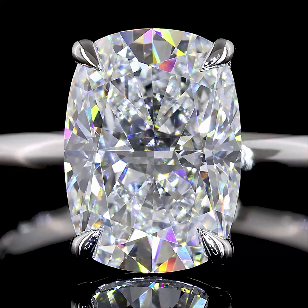 Cushion Brilliant Shape Solitaire Engagement Ring (Lab Grown)