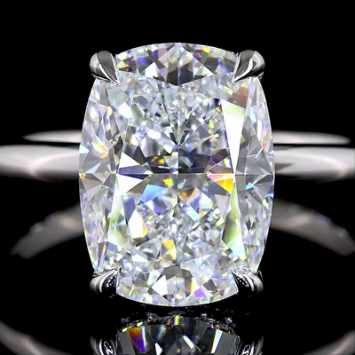 4.18 CT Cushion Lab Grown Diamond Engagement Ring in 14K White Gold