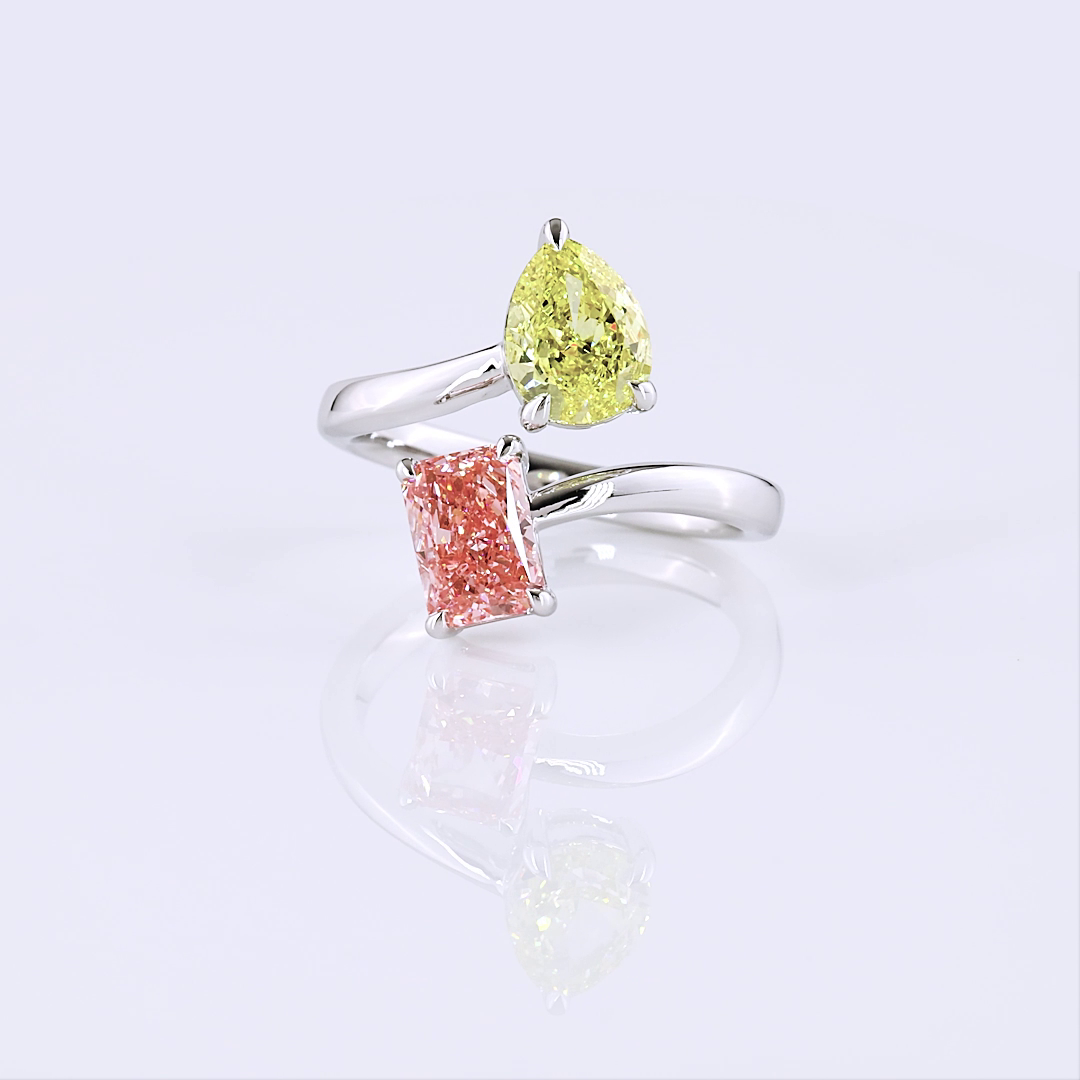 2.52 CT Radiant Lab Grown Diamond Ring in 14K White Gold