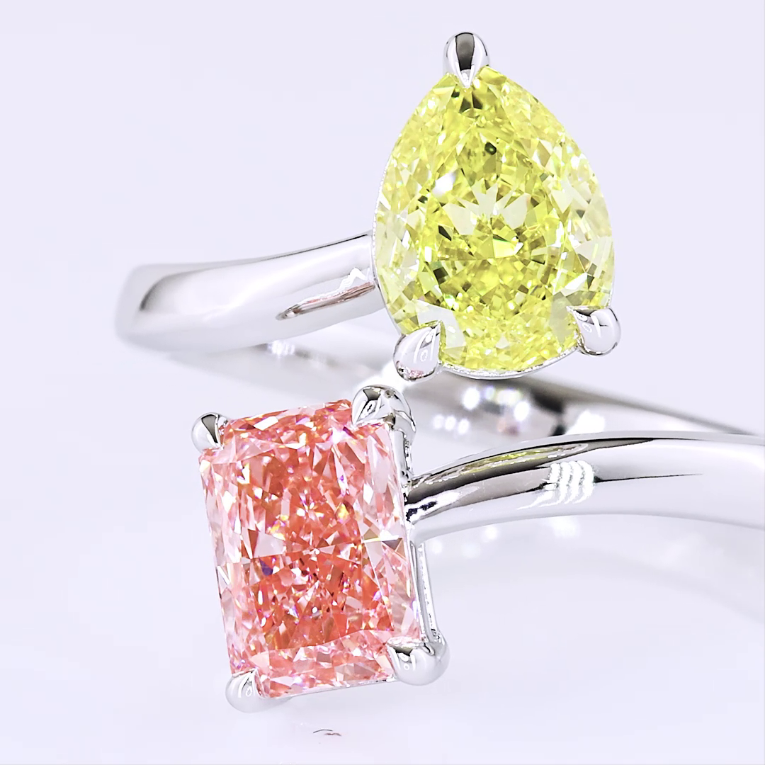 2.52 CT Radiant Lab Grown Diamond Ring in 14K White Gold