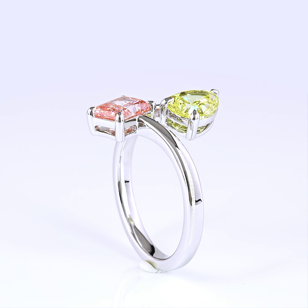 2.52 CT Radiant Lab Grown Diamond Ring in 14K White Gold