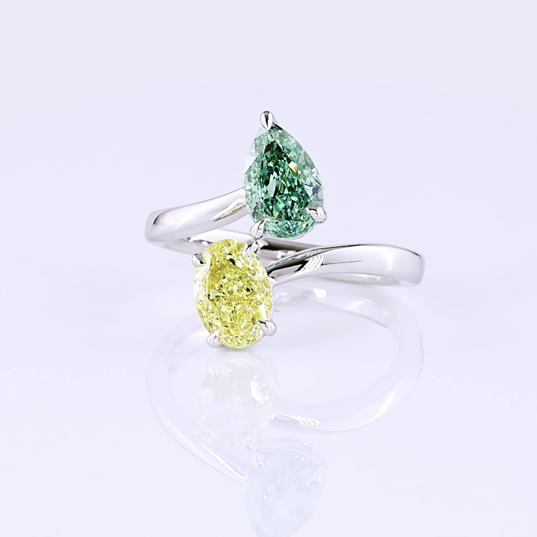 2.26 CT Oval Lab Grown Diamond Ring in 14K White Gold