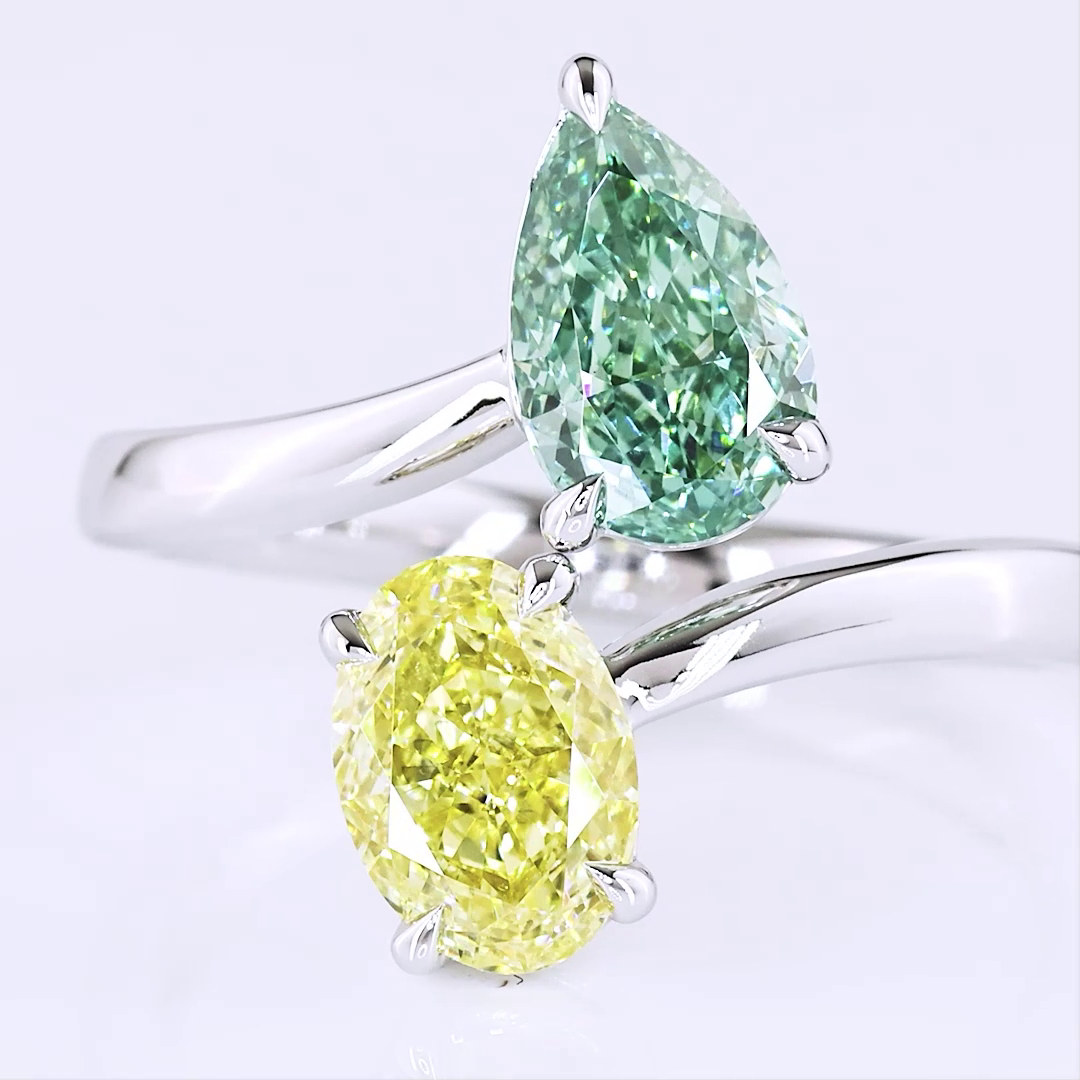 2.26 CT Oval Lab Grown Diamond Ring in 14K White Gold