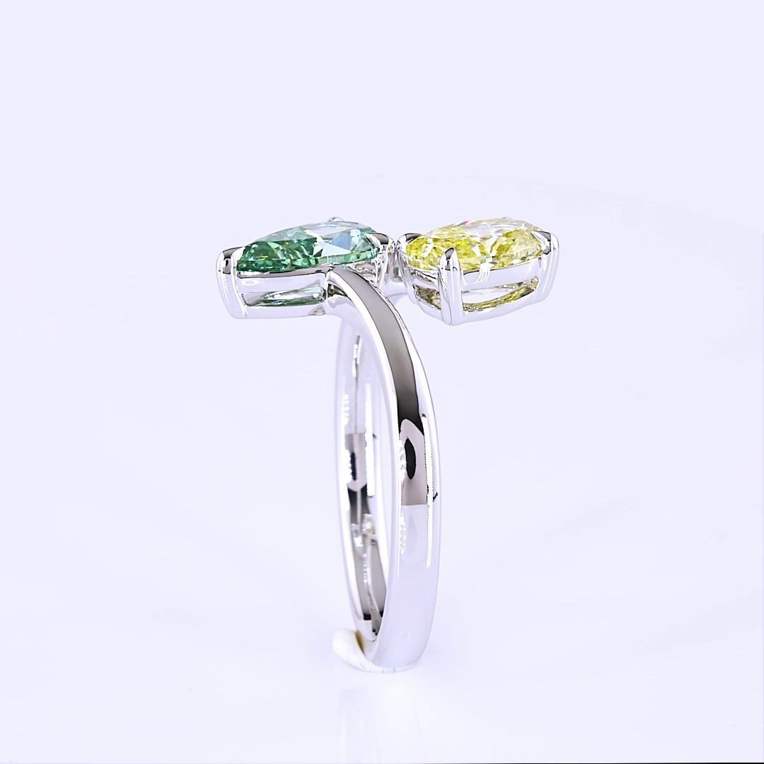 2.26 CT Oval Lab Grown Diamond Ring in 14K White Gold
