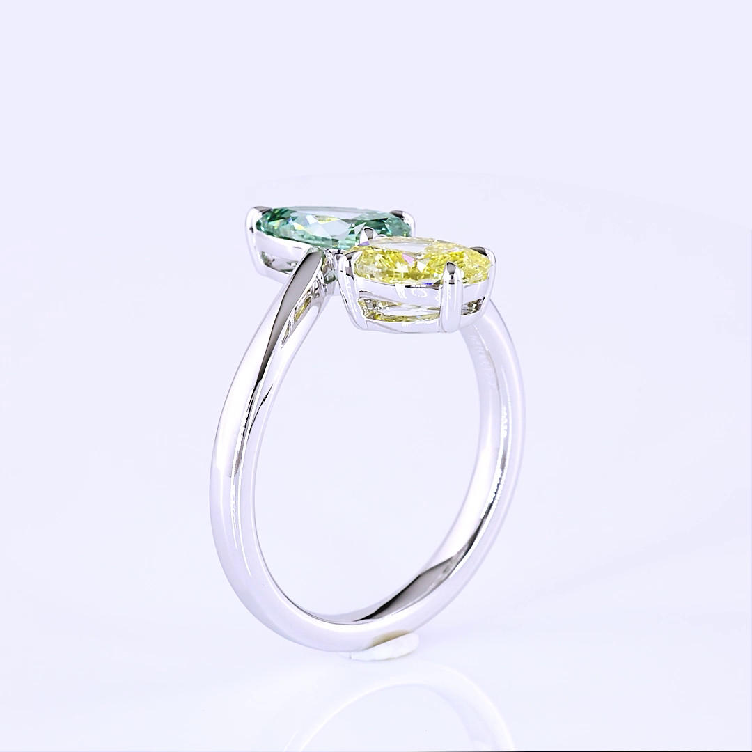 2.26 CT Oval Lab Grown Diamond Ring in 14K White Gold
