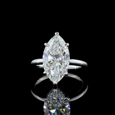 5.27 CT Marquise Lab Grown Diamond Engagement Ring in 14K White Gold