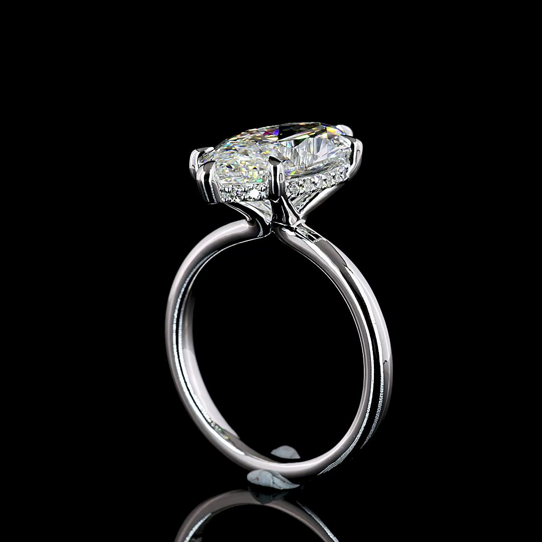 5.27 CT Marquise Lab Grown Diamond Engagement Ring in 14K White Gold