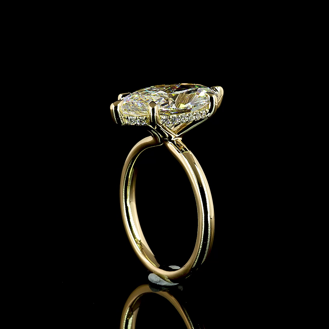5.2 CT Marquise Lab Grown Diamond Engagement Ring in 14K Yellow Gold