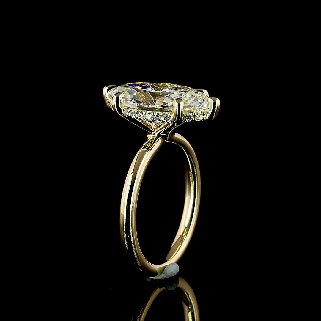 5.2 CT Marquise Lab Grown Diamond Engagement Ring in 14K Yellow Gold