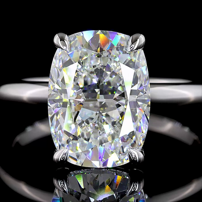 4.23 CT Cushion Lab Grown Diamond Engagement Ring in 14K White Gold