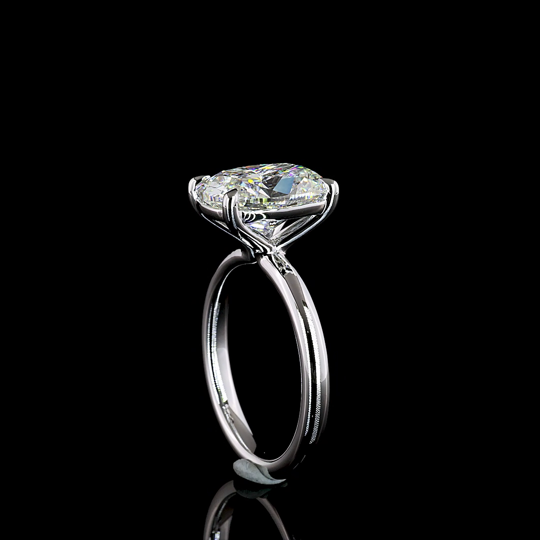4.23 CT Cushion Lab Grown Diamond Engagement Ring in 14K White Gold