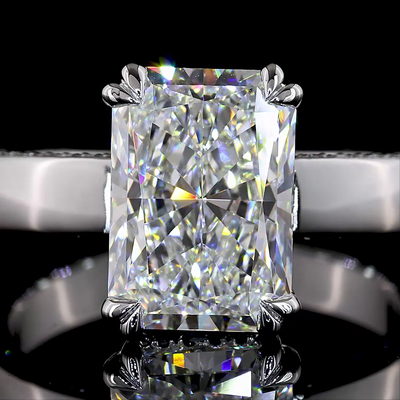 3.94 CT Radiant Lab Grown Diamond Engagement Ring in 14K White Gold