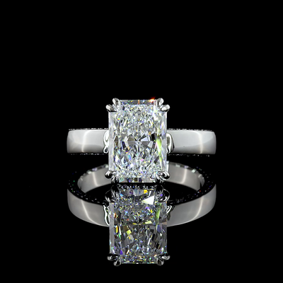 3.9 CT Radiant Lab Grown Diamond Engagement Ring in Platinum