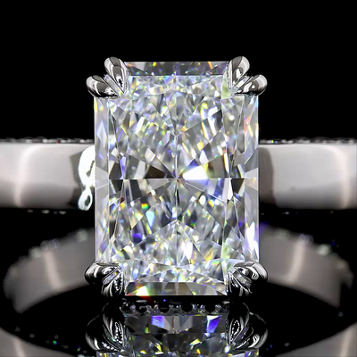 3.9 CT Radiant Lab Grown Diamond Engagement Ring in Platinum