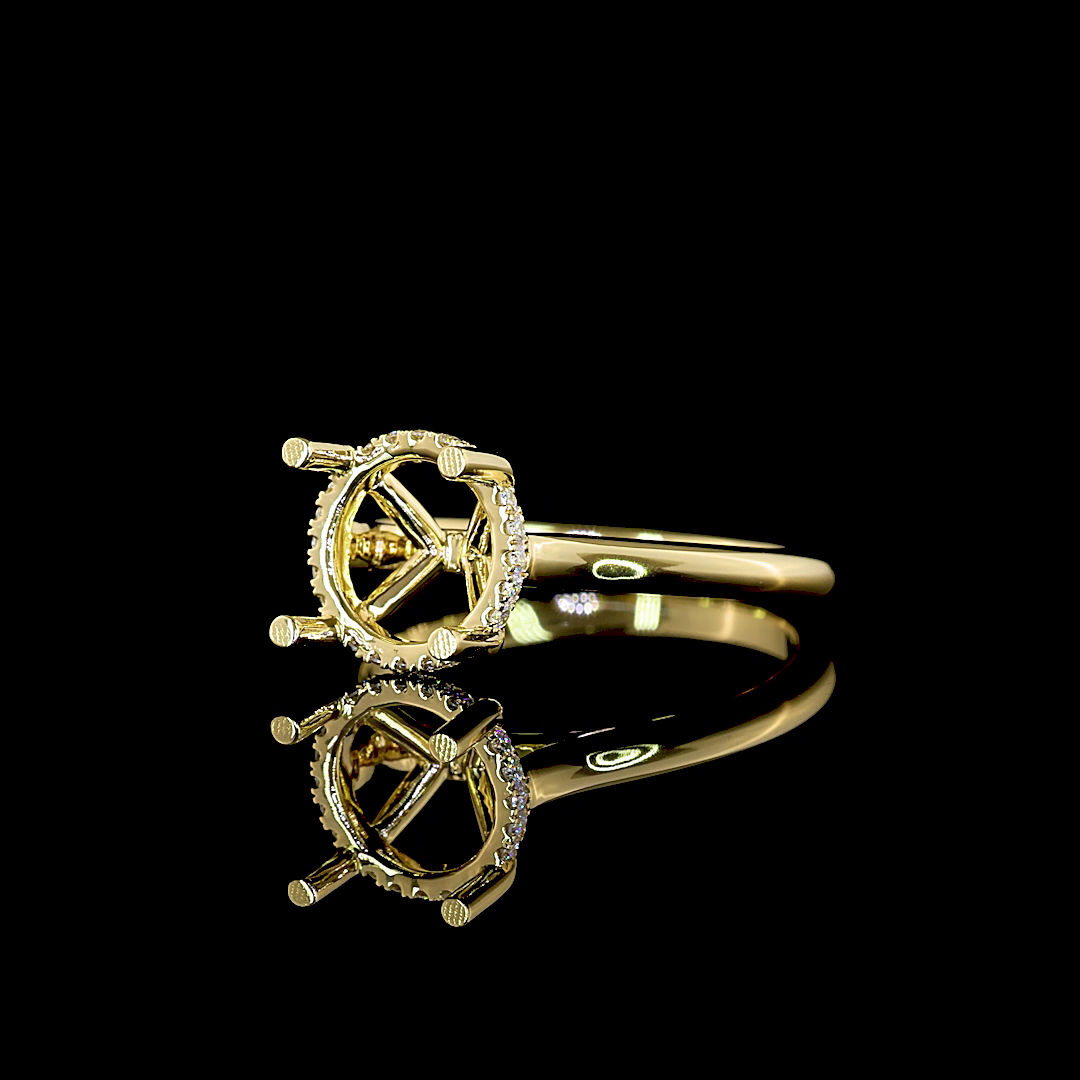 0.1 CT Lab Grown Diamond Engagement Ring in 14K Yellow Gold – side view