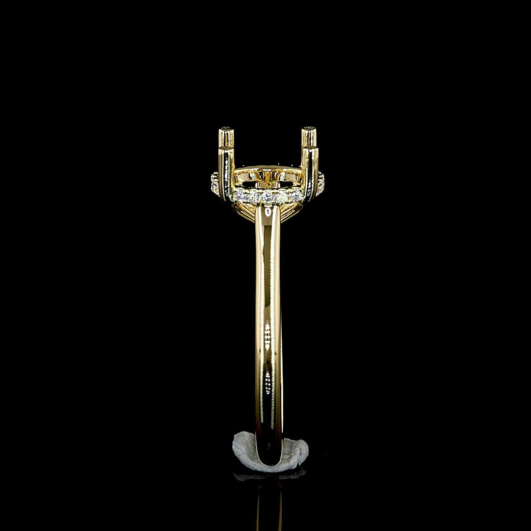 0.1 CT Lab Grown Diamond Engagement Ring in 14K Yellow Gold – on hand