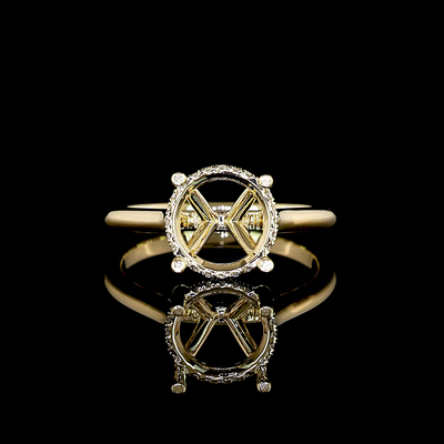 0.1 CT Round Brilliant Lab Grown Diamond Engagement Ring in 18K Yellow Gold & Platinum