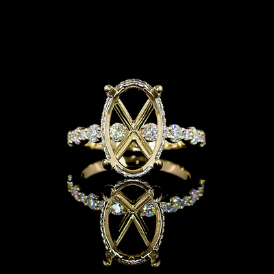5.75 CT Oval Lab Grown Diamond Engagement Ring in 14K Yellow Gold