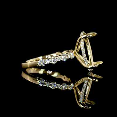 5.75 CT Oval Lab Grown Diamond Engagement Ring in 14K Yellow Gold – close-up