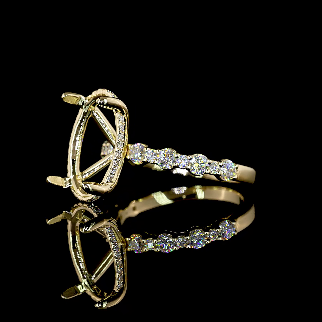 5.75 CT Oval Lab Grown Diamond Engagement Ring in 14K Yellow Gold – on hand