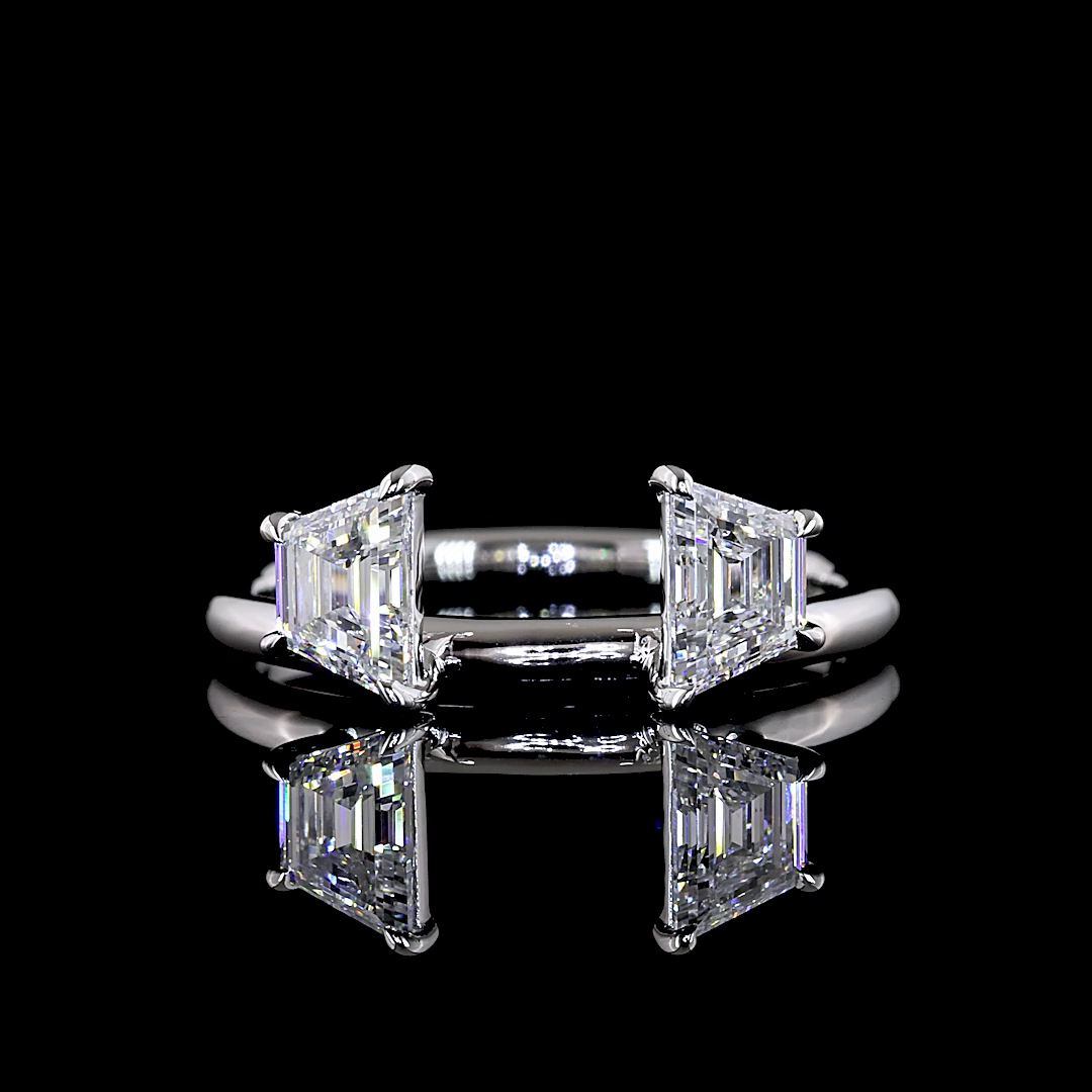 4.6 CT Emerald Lab Grown Diamond Engagement Ring in 14K White Gold