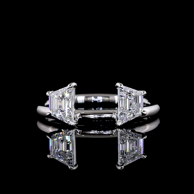 4.6 CT Emerald Lab Grown Diamond Engagement Ring in 14K White Gold
