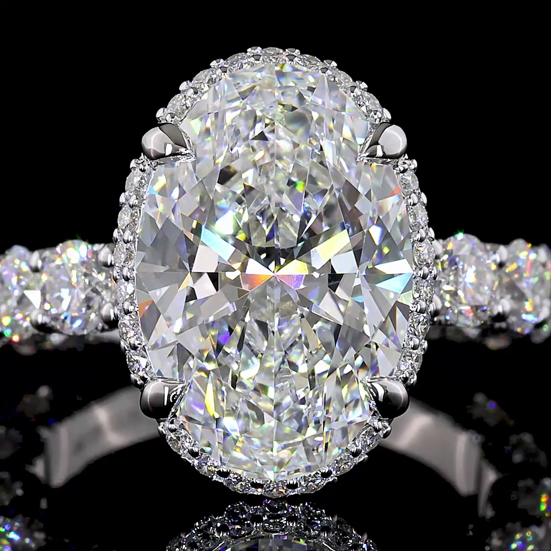 7.59 CT Round Lab Grown Diamond Engagement Ring in 18K White Gold