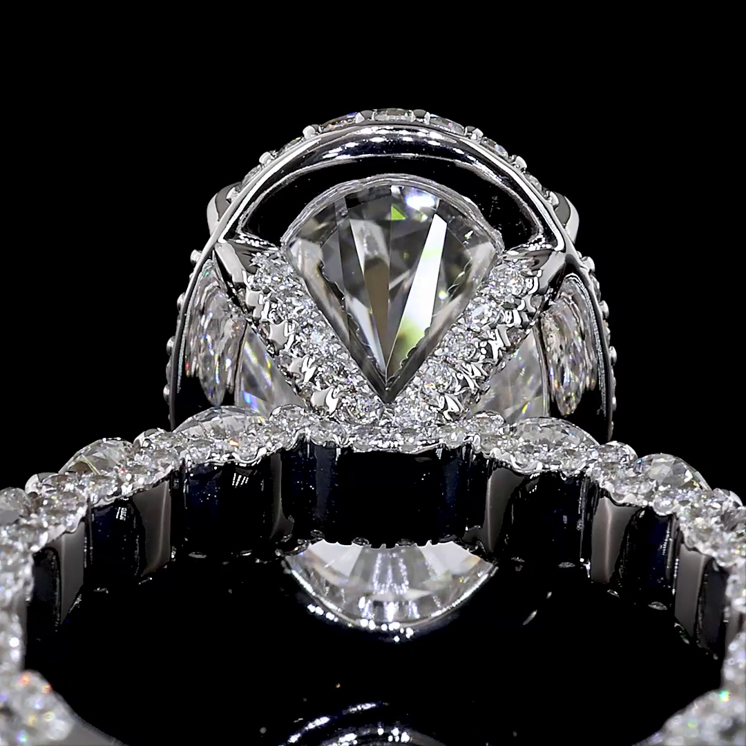 7.59 CT Round Lab Grown Diamond Engagement Ring in 18K White Gold