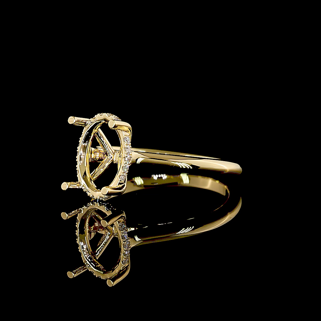 0.09 CT Round Brilliant Lab Grown Diamond Engagement Ring in 18K Yellow Gold – on hand